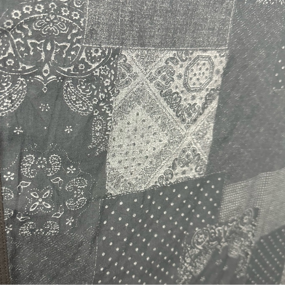 James Perse Black Patterned Oversized V-Neck Maxi Coverup - Picture 11 of 13